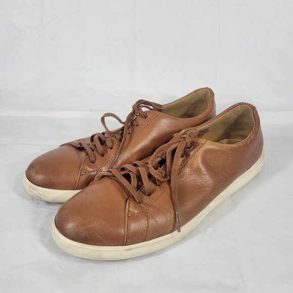 Cole Haan Grand OS Leather Sneakers Men Size 11 Lace Up Low Top Brown Casual - Picture 1 of 13